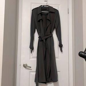 Zara grey double breasted belted trench coat